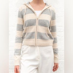 Brandy Melville wool striped hoodie NWOT